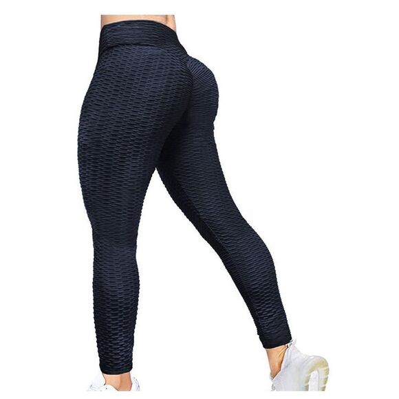New Mix - Womens gray textured plus size butt lifting leggings - Picture 1 of 9